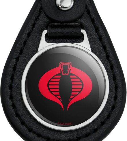 GRAPHICS & MORE G.I. Joe Cobra Logo Black Leather Keychain in Saudi Arabia