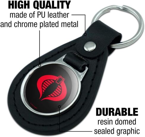 GRAPHICS & MORE G.I. Joe Cobra Logo Black Leather Keychain in Saudi Arabia