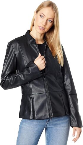 Avec Les Filles Faux Leather Peplum Jacket in Kuwait