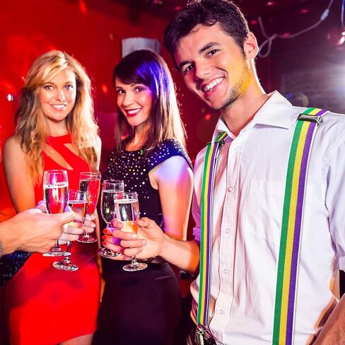 SATINIOR 2 Pack Mardi Gras Suspender Mardi Gras Party Costume Suspenders Adult Suspender Adjustable Elastic Mardi Gras Costume Accessory Sets in Saudi Arabia