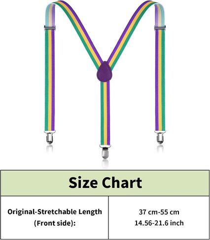 SATINIOR 2 Pack Mardi Gras Suspender Mardi Gras Party Costume Suspenders Adult Suspender Adjustable Elastic Mardi Gras Costume Accessory Sets in Saudi Arabia
