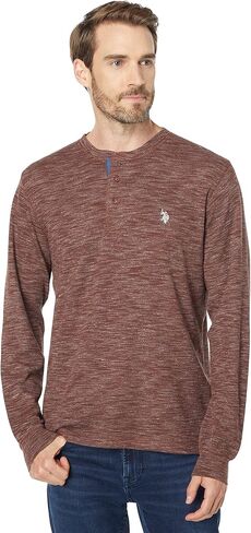 U.S. Polo Assn. Long Sleeve Space Dye Thermal Henley in Saudi Arabia
