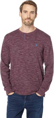 U.S. Polo Assn. Long Sleeve Space Dye Thermal Henley in Saudi Arabia