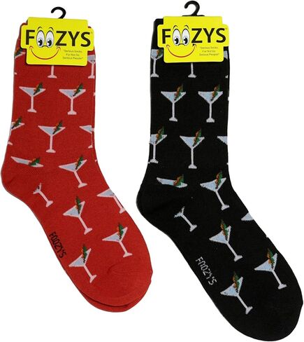 Women’s Crew Socks | Cute Martinis Food & Drink Novelty Socks | 2 Pair in Saudi Arabia