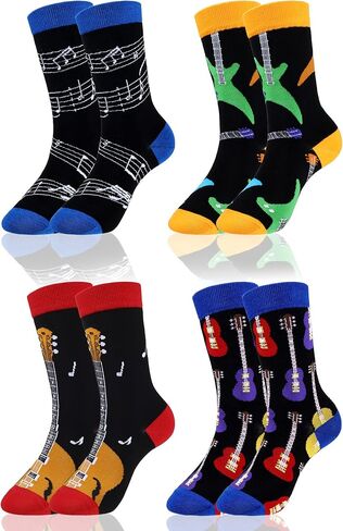 4 ازواج من جوارب الهالوين المبتكرة جوارب عطلة جوارب اليقطين الغذاء الحصان هدية للرجال النساء عيد الشكر عيد الميلاد، نمط الجيتار، 0, نمط الجيتار, 0 in Kuwait