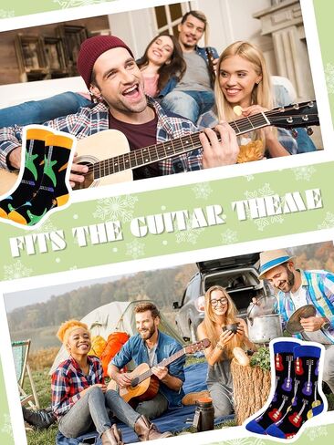 4 ازواج من جوارب الهالوين المبتكرة جوارب عطلة جوارب اليقطين الغذاء الحصان هدية للرجال النساء عيد الشكر عيد الميلاد، نمط الجيتار، 0, نمط الجيتار, 0 in Kuwait