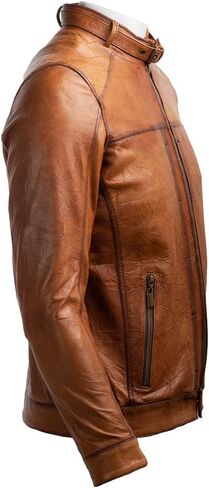 Men's Genuine Leather Jacket, 100% Lambskin Leather Outerwear Jacket in Saudi Arabia