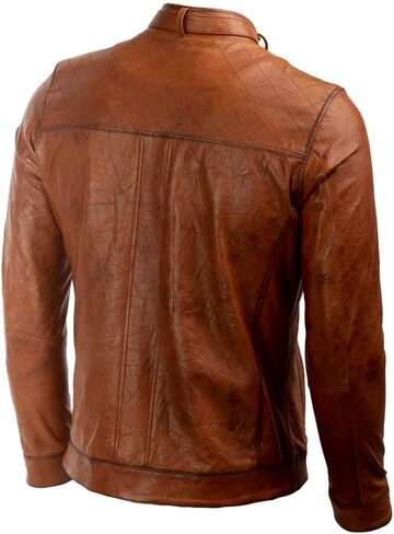 Men's Genuine Leather Jacket, 100% Lambskin Leather Outerwear Jacket in Saudi Arabia