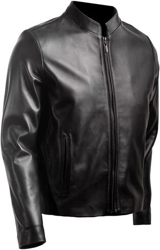 Men's Genuine Leather Jacket, 100% Lambskin Leather Outerwear Jacket in Saudi Arabia