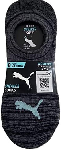 جوارب رياضية نسائية من PUMA مكونة من 8 أزواج - مقاس 5-9.5 in Saudi Arabia