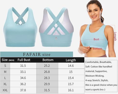 Sports Bras for Women High Support Criss-Cross Workout Bras Running Yoga Padded in Kuwait