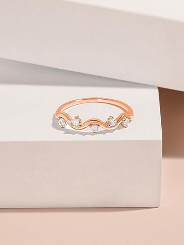 LOVPEPY Highs and Lows Ring for My Girls, S925 Sterling Silver Delicate Love Mother Daughter Rings AAA Zircon Wave Rings to My Daughter Jewelry Gift from MOM Size #6~#10 in Kuwait