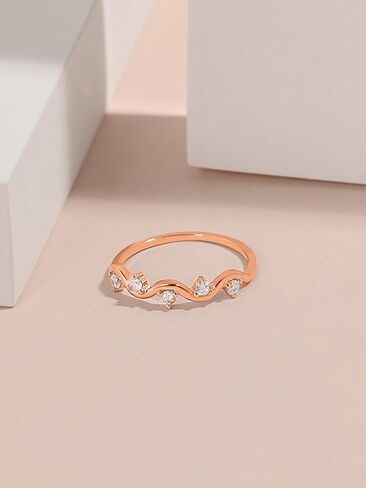 LOVPEPY Highs and Lows Ring for My Girls, S925 Sterling Silver Delicate Love Mother Daughter Rings AAA Zircon Wave Rings to My Daughter Jewelry Gift from MOM Size #6~#10 in Kuwait