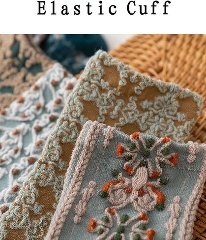 Women’s Crew Socks Soft Cotton Aesthetic Calf Cute Socks with Knitting Floral Pattern 3/5/10-Pairs in Saudi Arabia