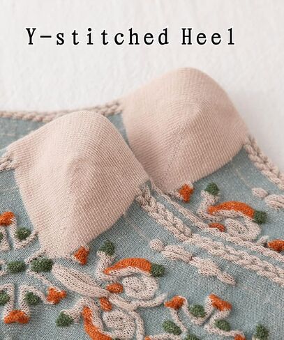 Women’s Crew Socks Soft Cotton Aesthetic Calf Cute Socks with Knitting Floral Pattern 3/5/10-Pairs in Saudi Arabia