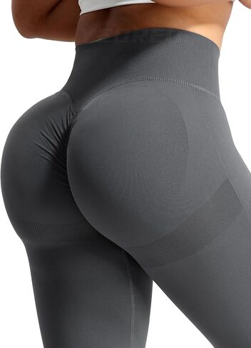 YEOREO Scrunch Butt Lift Leggings for Women Workout Yoga Pants Ruched Booty High Waist Seamless Leggings Compression Tights Dark Grey L in Saudi Arabia