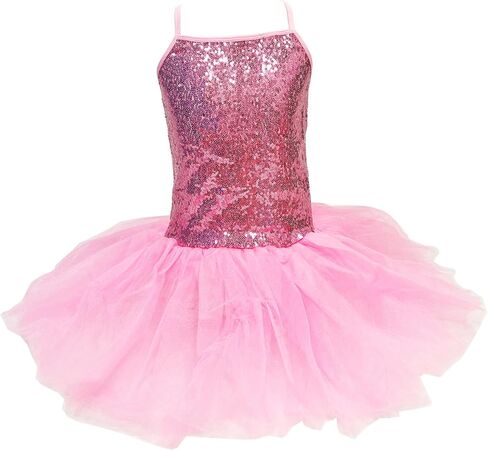 Kids Girls Sequined Ballet Tutu Dress Skirted Leotard Sport Ballerina Outfit Camisole Dancewear Performance Costumes in Kuwait