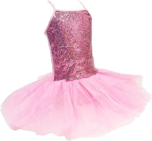Kids Girls Sequined Ballet Tutu Dress Skirted Leotard Sport Ballerina Outfit Camisole Dancewear Performance Costumes in Kuwait