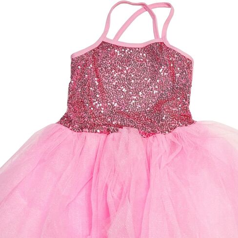 Kids Girls Sequined Ballet Tutu Dress Skirted Leotard Sport Ballerina Outfit Camisole Dancewear Performance Costumes in Kuwait