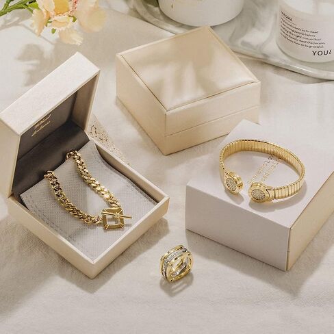 سوار معصم من المعدن المطلي بالذهب من WISTIC للنساء عريض ومرن من الفولاذ المقاوم للصدأ للفتيات هدية المجوهرات، بدون حجر كريم, ستانلس ستيل, بدون أحجار كريمة in Kuwait