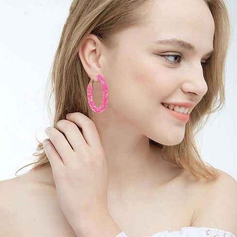 YUNXI أقراط متدلية لامعة من الترتر البوهيمي اللامع من الراتنج وحجر الراين ملفوفة للنساء والفتيات in Saudi Arabia
