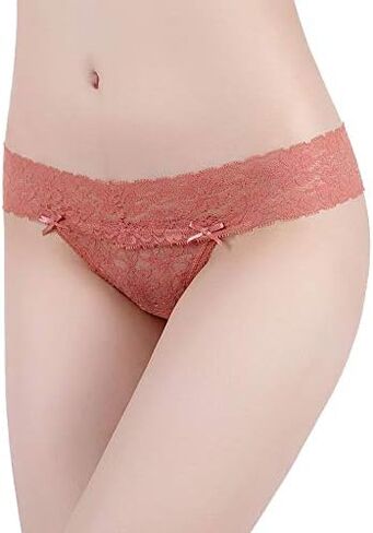 Women's Breathable Cotton Thong Lace Panties Pack of 6 in Saudi Arabia