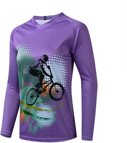 Long Sleeve MTB Jersey Women, Dirt Bike Shirt for Mountain Motocross Biking BMX Motorcycle Fishing Off Racing in Saudi Arabia