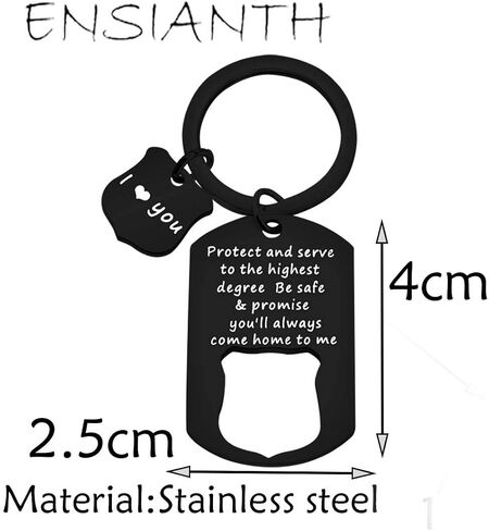 Police Officer Gift Protect And Serve Be Safe And Come Home To Me Keychain Cop Gift For husband in Saudi Arabia