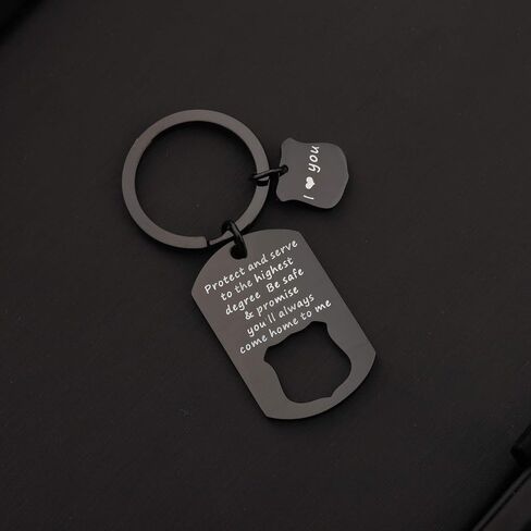 Police Officer Gift Protect And Serve Be Safe And Come Home To Me Keychain Cop Gift For husband in Saudi Arabia