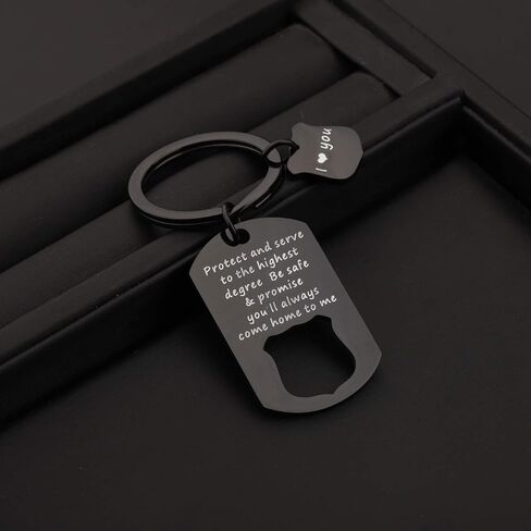 Police Officer Gift Protect And Serve Be Safe And Come Home To Me Keychain Cop Gift For husband in Saudi Arabia
