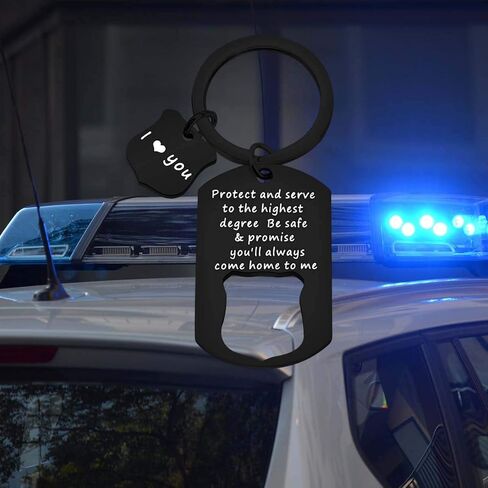 Police Officer Gift Protect And Serve Be Safe And Come Home To Me Keychain Cop Gift For husband in Saudi Arabia