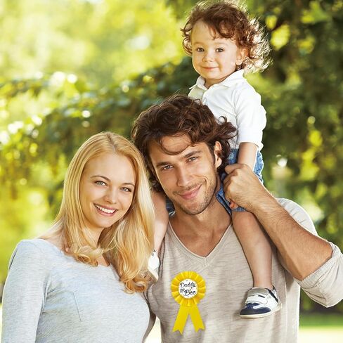 دبوس شارة من القصدير من دادي تو بي، دبابيس زر لحفل استقبال المولود/الكشف عن جنس المولود، زينة حفلات بطابع نحلة العسل، زر وردة صفراء لاحتفالات المولود الجديد in Kuwait