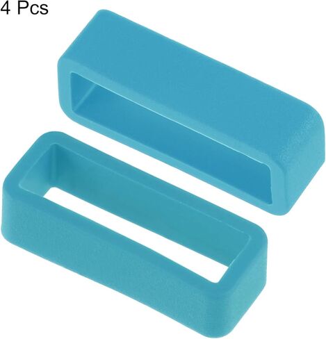 uxcell Watch Band Strap Loops, Rubber Replacement Fastener Rings Silicone Watch Holder Keeper for 22mm Width Watch Band, Yellow 4 Pcs in Kuwait