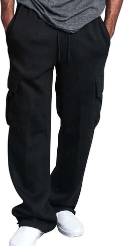 SOLY HUX Men's Drawstring High Waisted Sweatpants Casual Cargo Pants with Pockets in Saudi Arabia