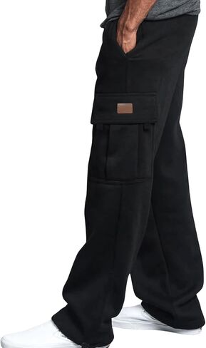 SOLY HUX Men's Drawstring High Waisted Sweatpants Casual Cargo Pants with Pockets in Saudi Arabia