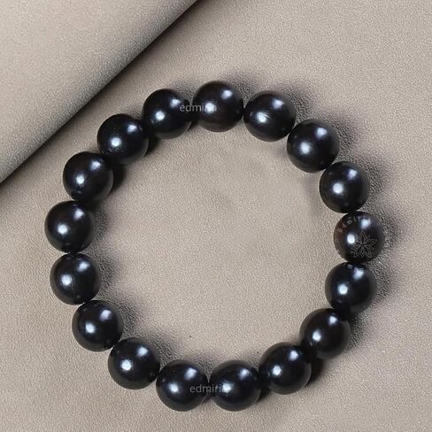 Unisex Adult Ebony Wood Karungali Kattai Round Beads Yoga Meditation Handmade Elastic Stretchable Bracelet in Saudi Arabia