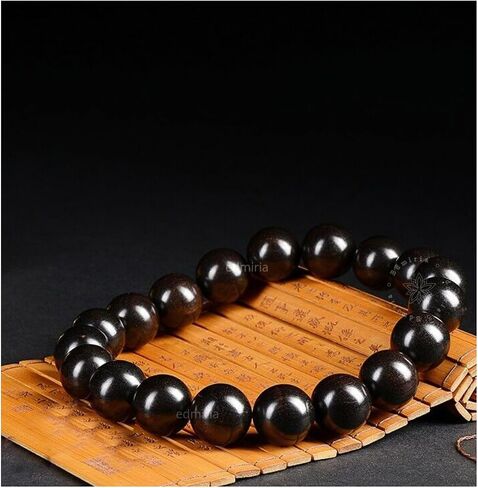 Unisex Adult Ebony Wood Karungali Kattai Round Beads Yoga Meditation Handmade Elastic Stretchable Bracelet in Saudi Arabia