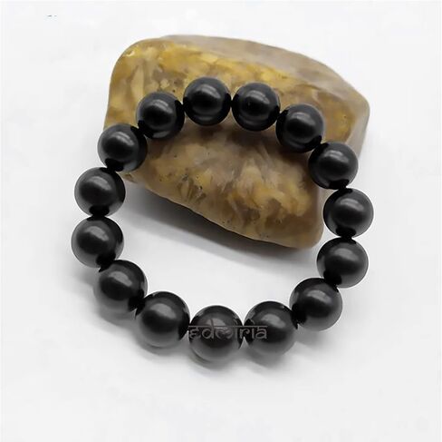 Unisex Adult Ebony Wood Karungali Kattai Round Beads Yoga Meditation Handmade Elastic Stretchable Bracelet in Saudi Arabia