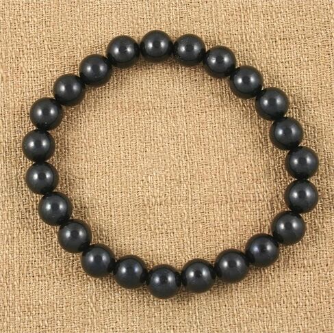 Unisex Adult Ebony Wood Karungali Kattai Round Beads Yoga Meditation Handmade Elastic Stretchable Bracelet in Saudi Arabia