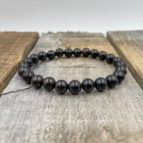 Unisex Adult Ebony Wood Karungali Kattai Round Beads Yoga Meditation Handmade Elastic Stretchable Bracelet in Saudi Arabia