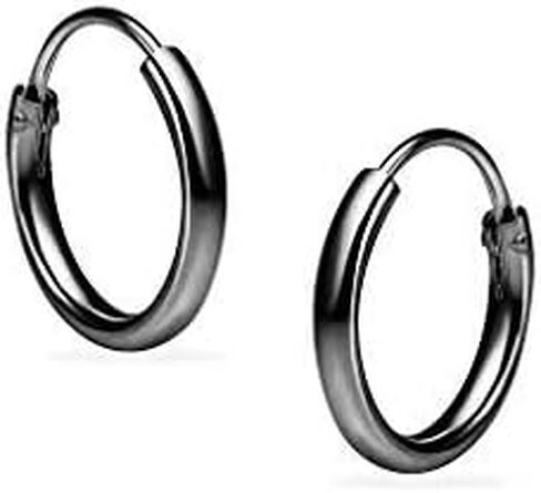 Silverline Jewelry 925 Sterling Silver Small Endless 8mm Unisex Hoop Earrings for Cartilage Nose and Lips in Kuwait