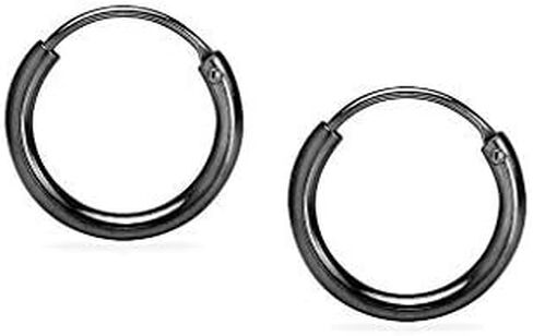 Silverline Jewelry 925 Sterling Silver Small Endless 8mm Unisex Hoop Earrings for Cartilage Nose and Lips in Kuwait