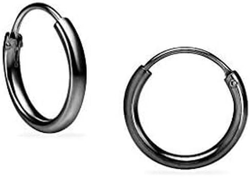 Silverline Jewelry 925 Sterling Silver Small Endless 8mm Unisex Hoop Earrings for Cartilage Nose and Lips in Kuwait