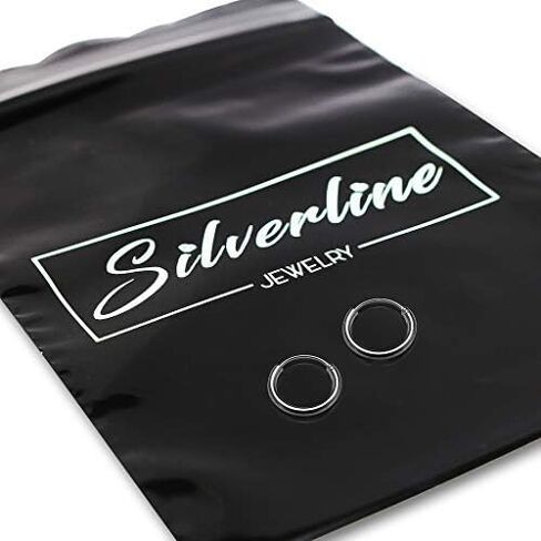 Silverline Jewelry 925 Sterling Silver Small Endless 8mm Unisex Hoop Earrings for Cartilage Nose and Lips in Kuwait