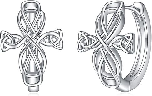 Celtic Knot Earrings Sterling Silver Polished Celtic Irish Protection Ear Jewelry for Women Girls (Celtic studs earrings) in Saudi Arabia
