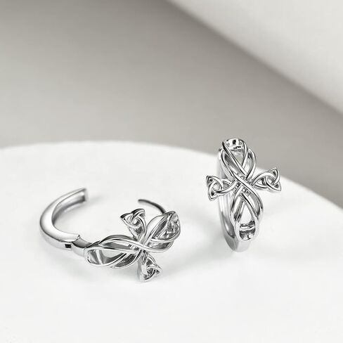 Celtic Knot Earrings Sterling Silver Polished Celtic Irish Protection Ear Jewelry for Women Girls (Celtic studs earrings) in Saudi Arabia