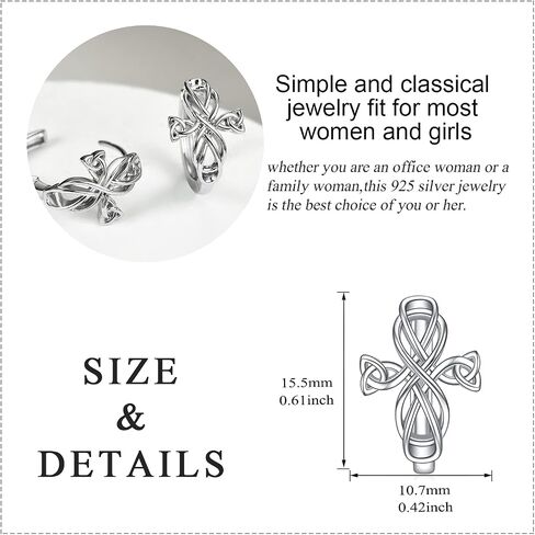 Celtic Knot Earrings Sterling Silver Polished Celtic Irish Protection Ear Jewelry for Women Girls (Celtic studs earrings) in Saudi Arabia