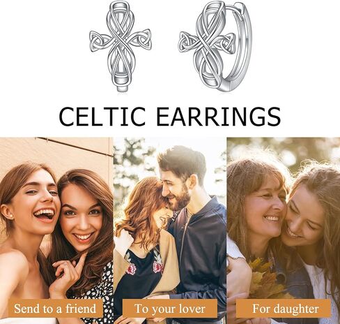 Celtic Knot Earrings Sterling Silver Polished Celtic Irish Protection Ear Jewelry for Women Girls (Celtic studs earrings) in Saudi Arabia