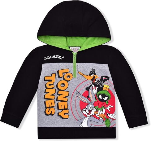وارنر بروس. هودي لوني تونز نصف سحاب للأطفال الصغار والأطفال الصغار - أسود in Kuwait
