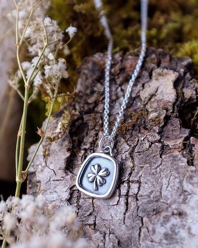 Boma Jewelry Sterling Silver Four Leaf Clover Talisman Necklace, 18 Inches in Saudi Arabia